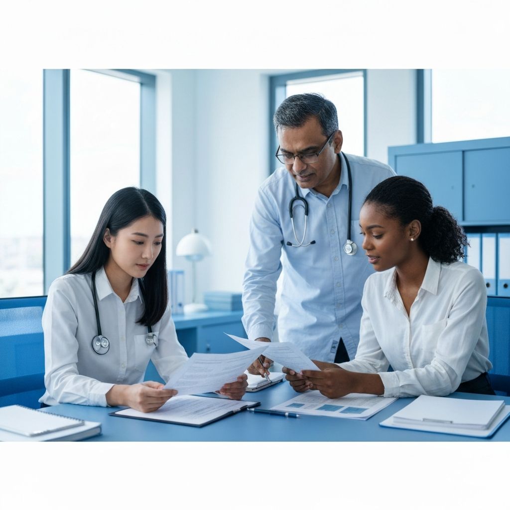 Professional healthcare team working together